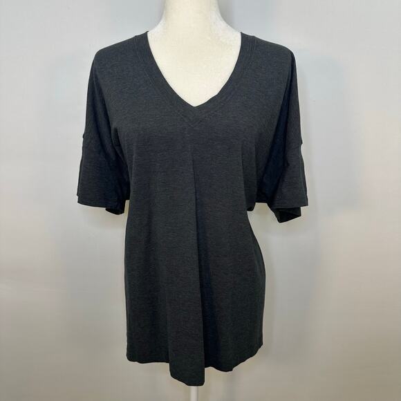 Lululemon Oversized Charcoal Gray Tee with Side Ties - Picture 1 of 8
